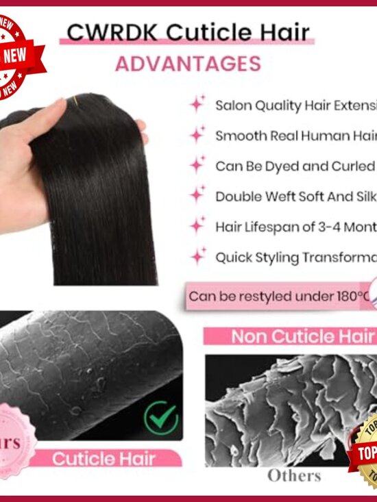 22 Inch Human Hair Clip-In Extensions, 110g Straight Double Weft display picture 3
